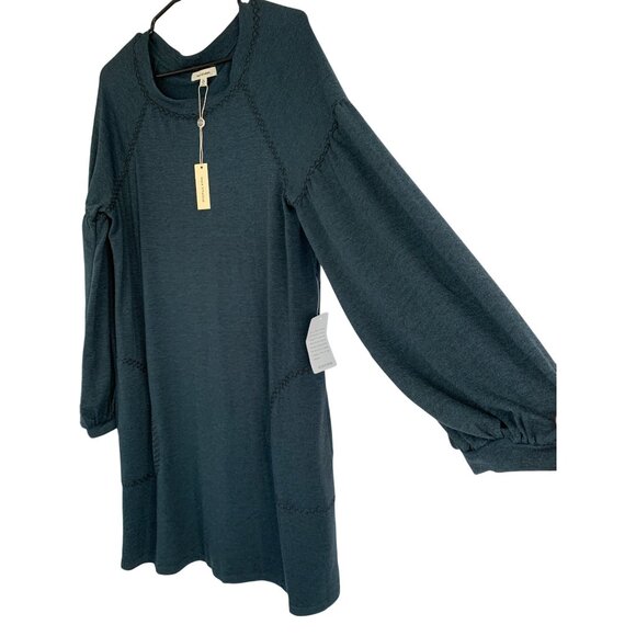NWT Max Studio Green Raglan Pullover Shirt Dress XL NWT Bishop Sleeve RT10533 - Picture 1 of 9